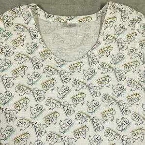CMC Color Me Cotton Top Size XXL Bicycle Print Muslin Gauze Soft Boxy Lagenlook